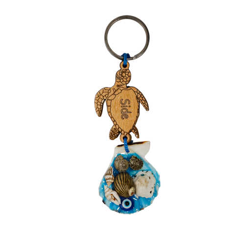 Side Themed Sea Shell Shaking Keychain - 10
