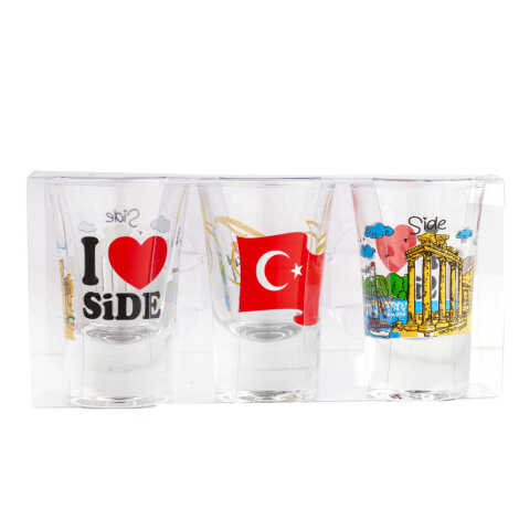 Side Themed Set of Three Shot Glasses - 1