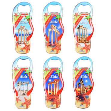 Side Themed Slipper Shaped Metal Magnetic Bottle Opener 110x45 mm - 3