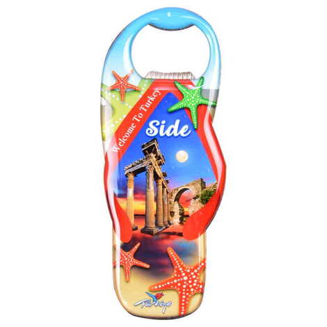 Side Themed Slipper Shaped Metal Magnetic Bottle Opener 110x45 mm - 5