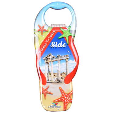 Side Themed Slipper Shaped Metal Magnetic Bottle Opener 110x45 mm - 9