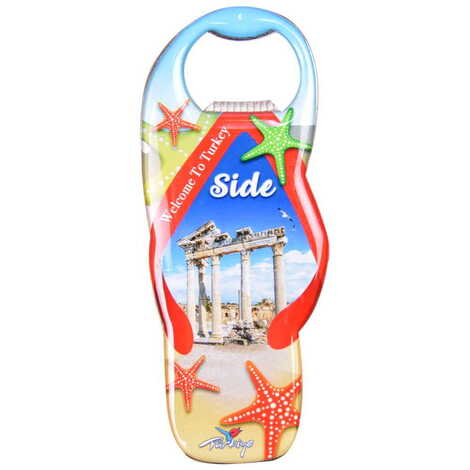 Side Themed Slipper Shaped Metal Magnetic Bottle Opener 110x45 mm - 9