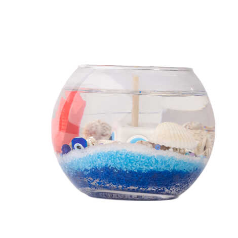 Side Themed Small Round Glass Cup Gel Candle - 2