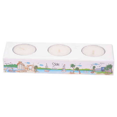 Side Themed Turkey Region Wooden Triple Candle Holder