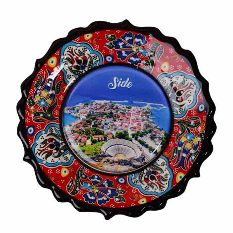 Side Themed Turkish Ceramic Plate With Epoxy 12 Cm - 1