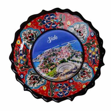 Side Themed Turkish Ceramic Plate With Epoxy 12 Cm - 2