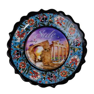 Side Themed Turkish Ceramic Plate With Epoxy 12 Cm - 11