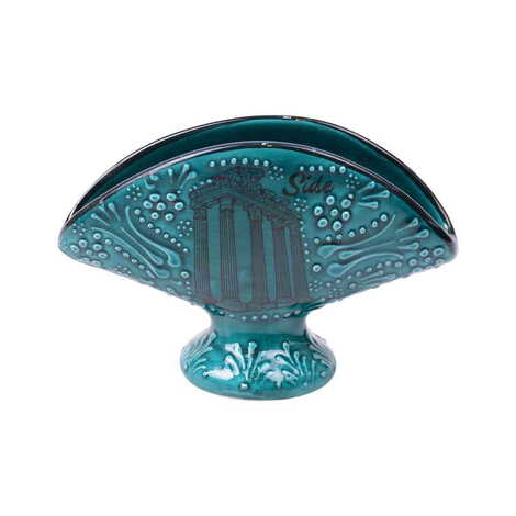 Side Themed Turkish Ceramic Turquoise Napkin Holder