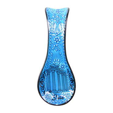 Myros - Side Themed Turkish Ceramic Turquoise Spoon Rest