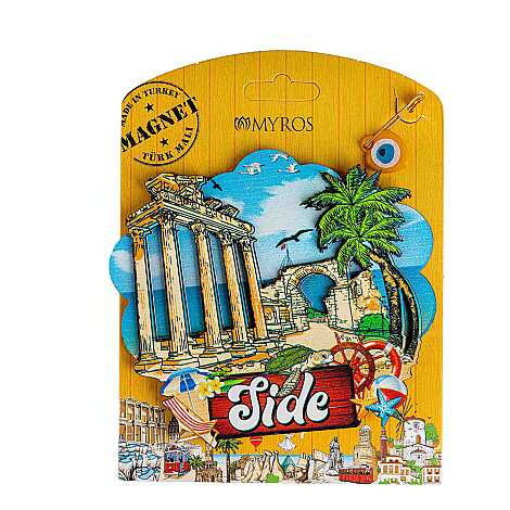 Side Themed UV Printed Carded Wooden Refrigerator Magnet - 6