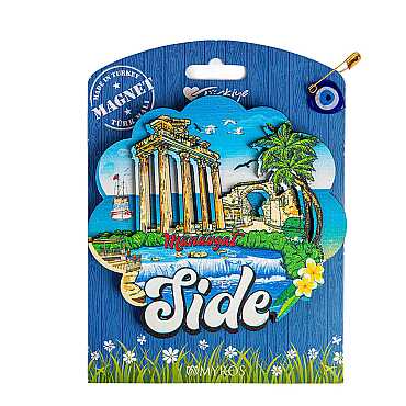 Side Themed UV Printed Carded Wooden Refrigerator Magnet - 10