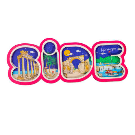 Side Themed Wooden Customised City Name Letter Souvenir Fridge Magnet - 11