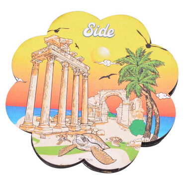 Myros - Side Themed Wooden Customised Souvenir Coaster 90mm