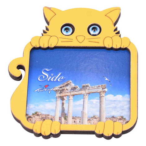 Side Themed Wooden Cute Animals Souvenşr Fridge Magnet Serie C 90x120 mm - 6