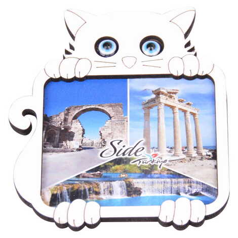 Side Themed Wooden Cute Animals Souvenşr Fridge Magnet Serie C 90x120 mm - 7