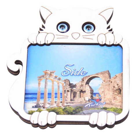 Side Themed Wooden Cute Animals Souvenşr Fridge Magnet Serie C 90x120 mm - 10