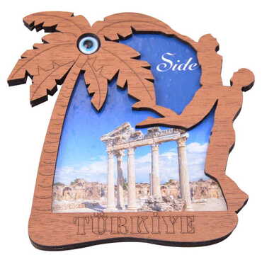 Side Themed Wooden Cute Animals Souvenşr Fridge Magnet Serie C 90x120 mm - 12