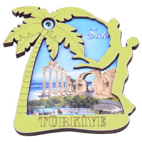Side Themed Wooden Cute Animals Souvenşr Fridge Magnet Serie C 90x120 mm - 13