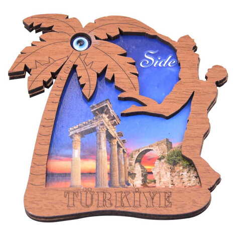 Side Themed Wooden Cute Animals Souvenşr Fridge Magnet Serie C 90x120 mm - 16