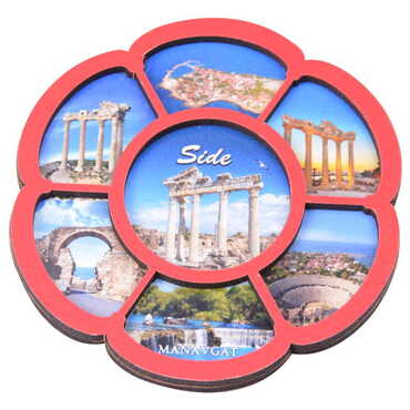 Side Themed Wooden Cute Animals Souvenşr Fridge Magnet Serie C 90x120 mm - 24