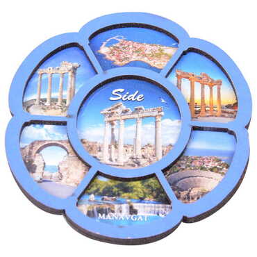 Side Themed Wooden Cute Animals Souvenşr Fridge Magnet Serie C 90x120 mm - 25
