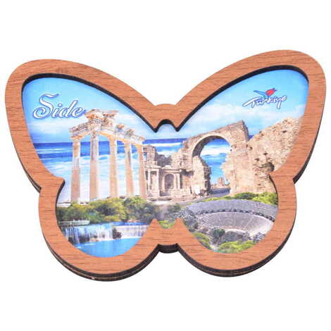 Side Themed Wooden Cute Animals Souvenşr Fridge Magnet Serie C 90x120 mm - 28