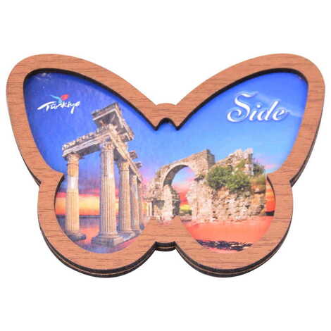 Side Themed Wooden Cute Animals Souvenşr Fridge Magnet Serie C 90x120 mm - 31