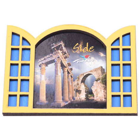 Side Themed Wooden Cute Animals Souvenşr Fridge Magnet Serie C 90x120 mm - 40