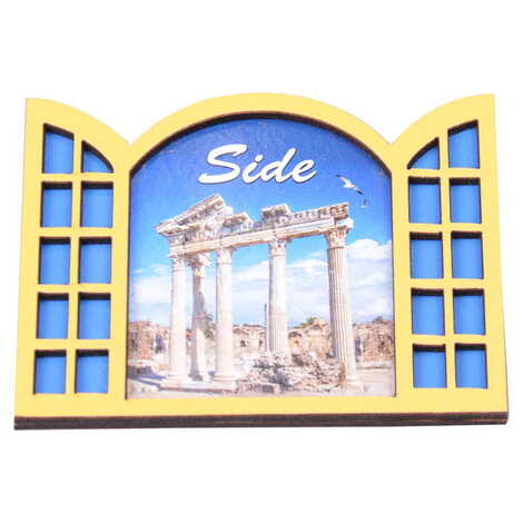 Side Themed Wooden Cute Animals Souvenşr Fridge Magnet Serie C 90x120 mm - 41