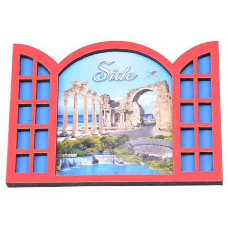 Side Themed Wooden Cute Animals Souvenşr Fridge Magnet Serie C 90x120 mm - 42