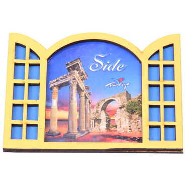 Side Themed Wooden Cute Animals Souvenşr Fridge Magnet Serie C 90x120 mm - 43