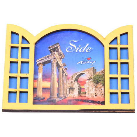 Side Themed Wooden Cute Animals Souvenşr Fridge Magnet Serie C 90x120 mm - 43