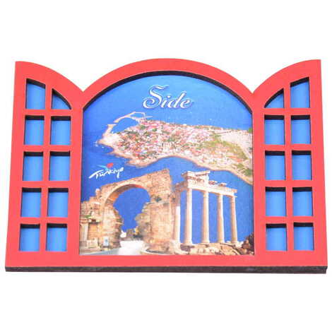 Side Themed Wooden Cute Animals Souvenşr Fridge Magnet Serie C 90x120 mm - 44