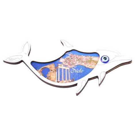 Side Themed Wooden Cute Animals Souvenşr Fridge Magnet Serie C 90x120 mm - 47