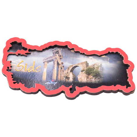 Side Themed Wooden Cute Animals Souvenşr Fridge Magnet Serie C 90x120 mm - 57