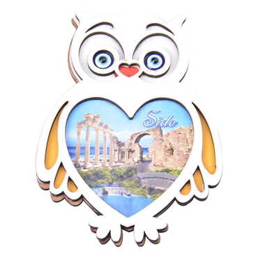 Side Themed Wooden Cute Animals Souvenşr Fridge Magnet Serie C 90x120 mm - 60