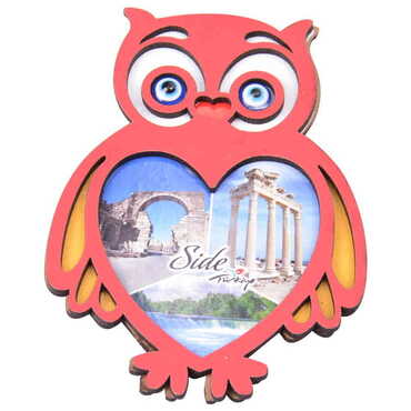 Side Themed Wooden Cute Animals Souvenşr Fridge Magnet Serie C 90x120 mm - 61