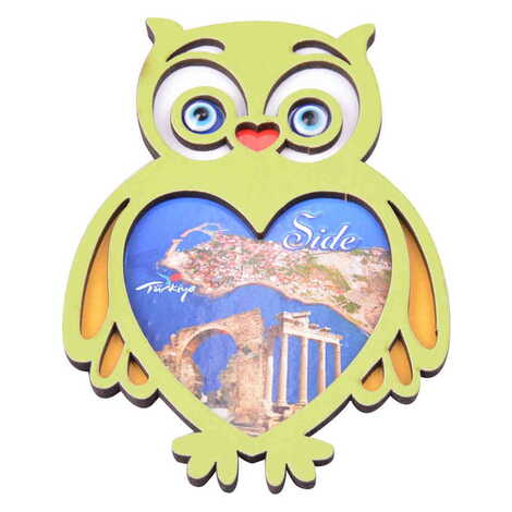 Side Themed Wooden Cute Animals Souvenşr Fridge Magnet Serie C 90x120 mm - 62
