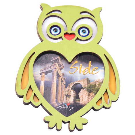 Side Themed Wooden Cute Animals Souvenşr Fridge Magnet Serie C 90x120 mm - 64
