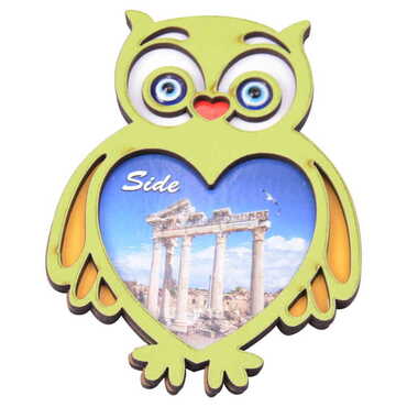 Side Themed Wooden Cute Animals Souvenşr Fridge Magnet Serie C 90x120 mm - 65