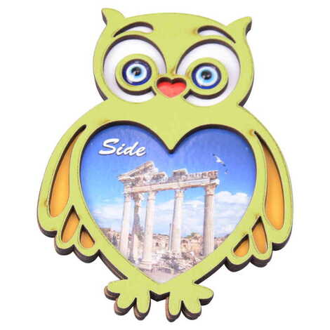 Side Themed Wooden Cute Animals Souvenşr Fridge Magnet Serie C 90x120 mm - 65