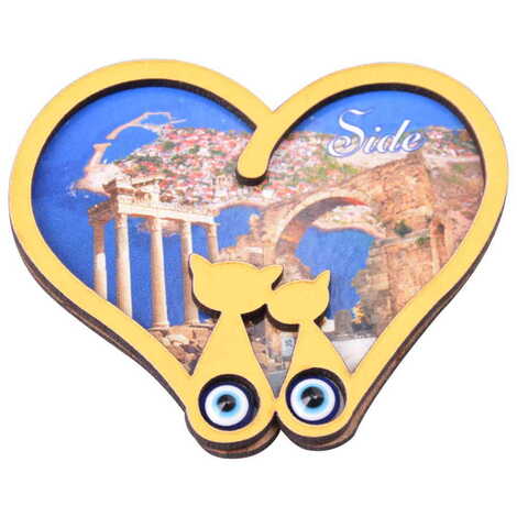 Side Themed Wooden Cute Animals Souvenşr Fridge Magnet Serie C 90x120 mm - 66