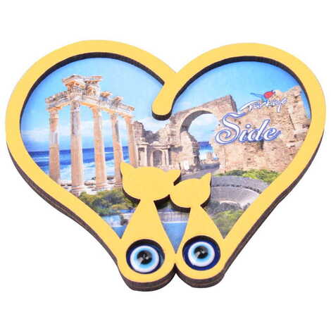 Side Themed Wooden Cute Animals Souvenşr Fridge Magnet Serie C 90x120 mm - 67
