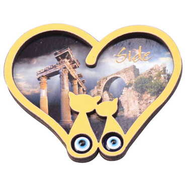 Side Themed Wooden Cute Animals Souvenşr Fridge Magnet Serie C 90x120 mm - 69