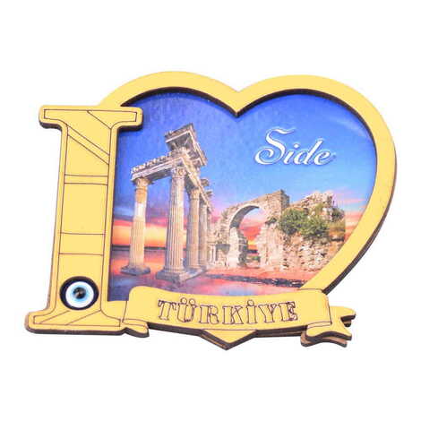 Side Themed Wooden Cute Animals Souvenşr Fridge Magnet Serie C 90x120 mm - 71