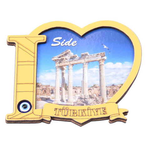 Side Themed Wooden Cute Animals Souvenşr Fridge Magnet Serie C 90x120 mm - 72