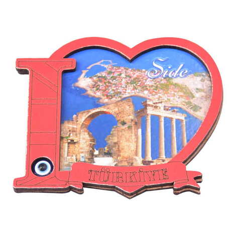 Side Themed Wooden Cute Animals Souvenşr Fridge Magnet Serie C 90x120 mm - 74