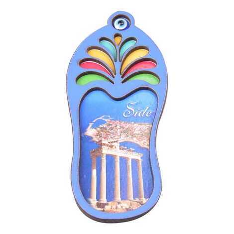 Side Themed Wooden Cute Animals Souvenşr Fridge Magnet Serie C 90x120 mm - 76