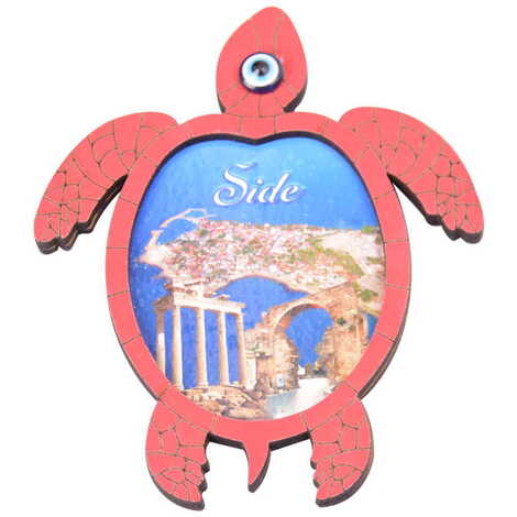 Side Themed Wooden Cute Animals Souvenşr Fridge Magnet Serie C 90x120 mm - 79