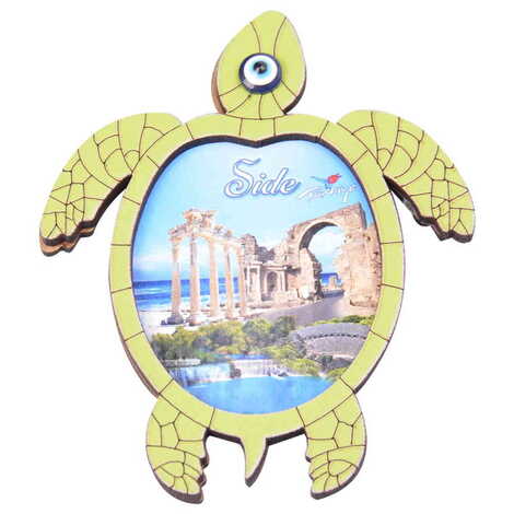 Side Themed Wooden Cute Animals Souvenşr Fridge Magnet Serie C 90x120 mm - 80